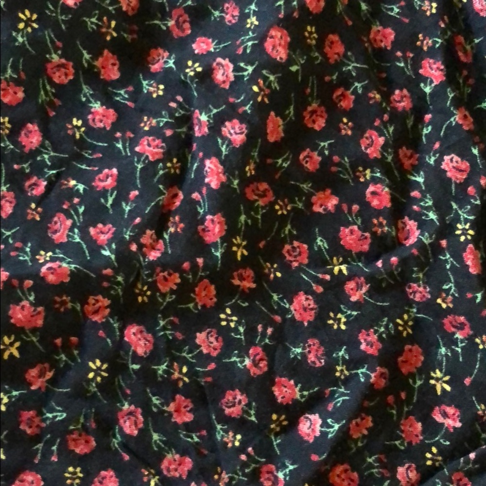 SOLD - Kimchi Blue Black Rose Wrap Dress w/ Ruffle Sleeve - Picture 5 of 6